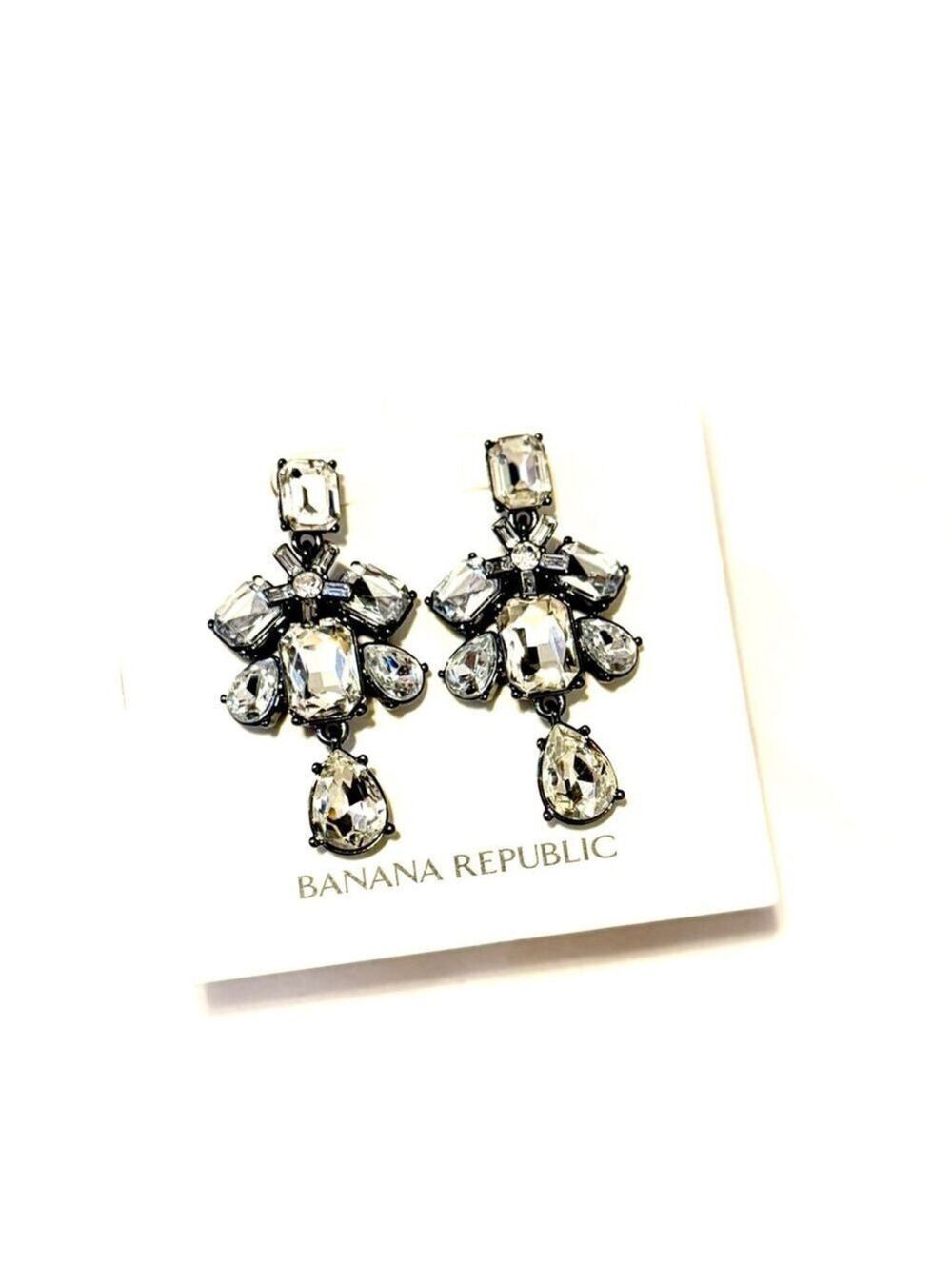 BANANA REPUBLIC Crystal Dangle Statement Earrings | NWT